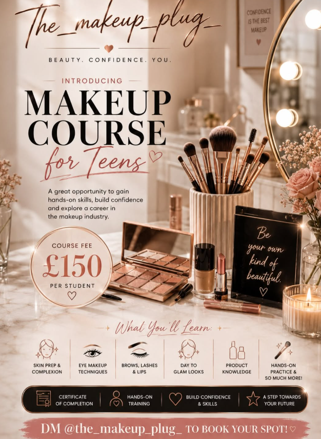 Makeup Master Class for Teens poster — £150 per student